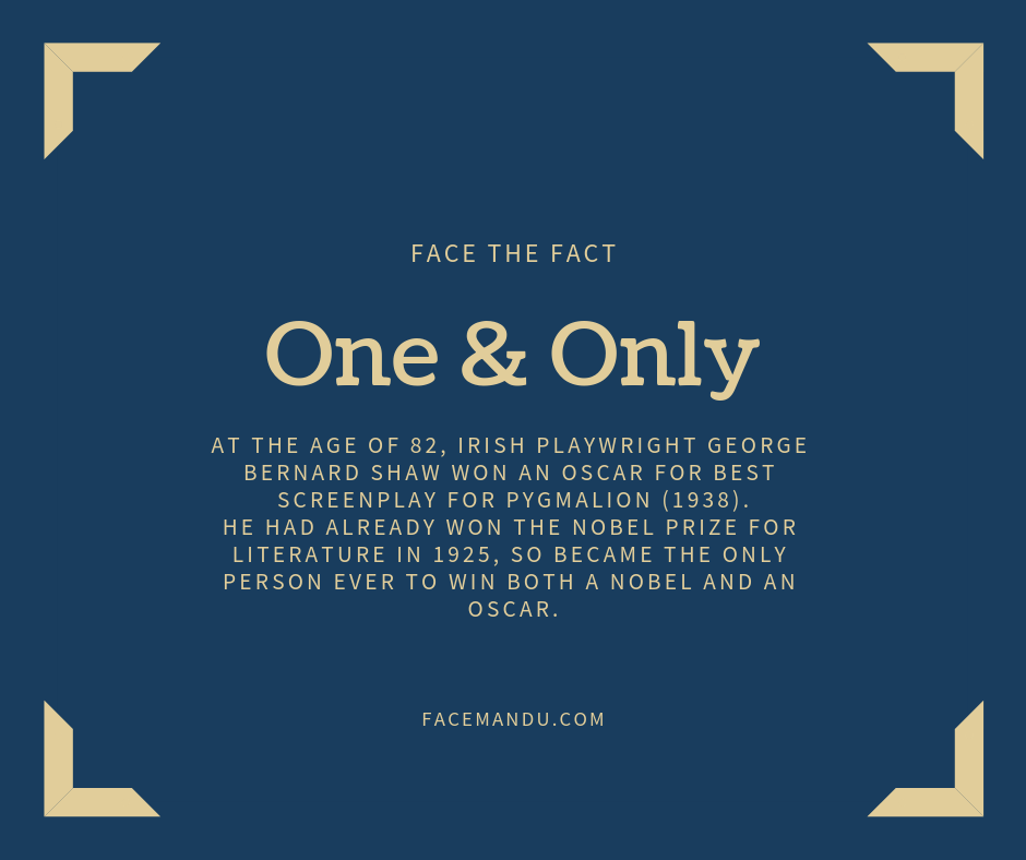 George Bernard Shaw, the only person to with both Nobel & Oscar